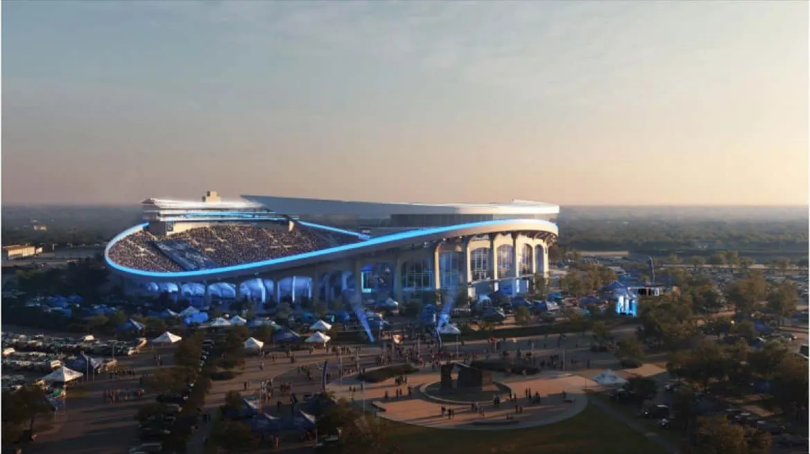 Simmons Bank Liberty Stadium, the renovated west side with premium seating in the halo space